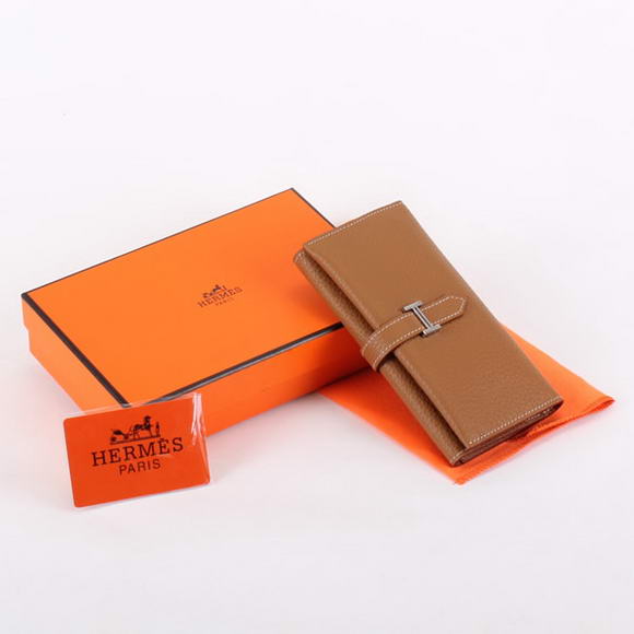 Cheap Fake Hermes Bearn Japonaise Tri-Fold Wallet A308 Coffee - Click Image to Close